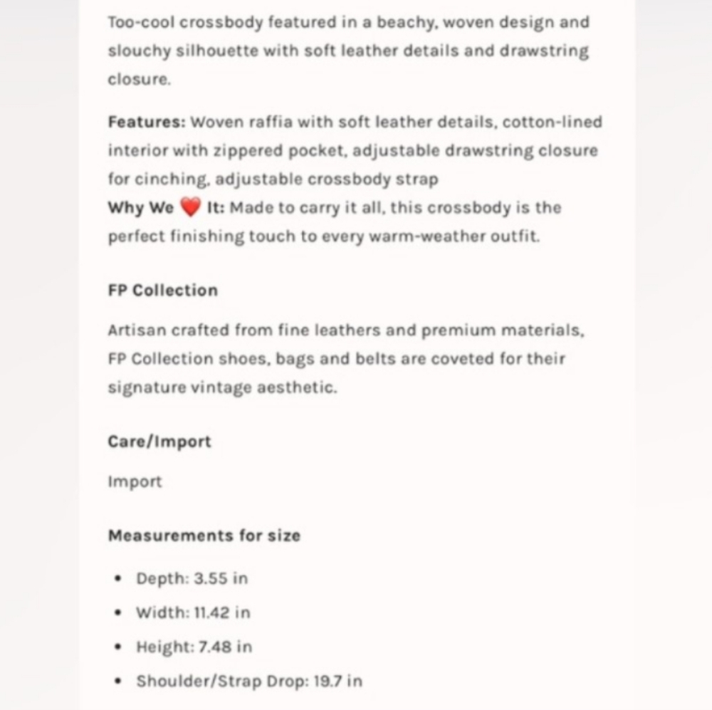 NWOT Free People Leather Crossbody Bag in Brown - Picture 9 of 9